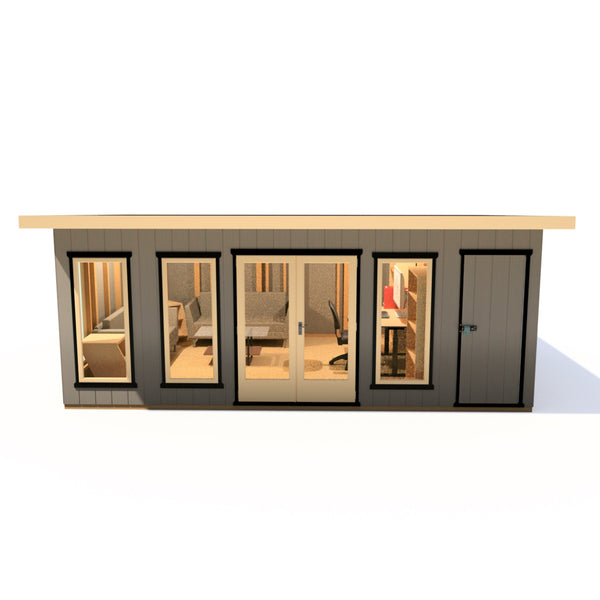 20x12 insulated Garden Studio Office and Store Pent Roof - Best Shed