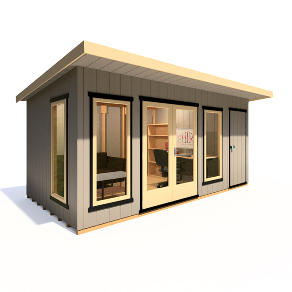 16x8 insulated Garden Studio Office and Store Pent Roof - Best Shed