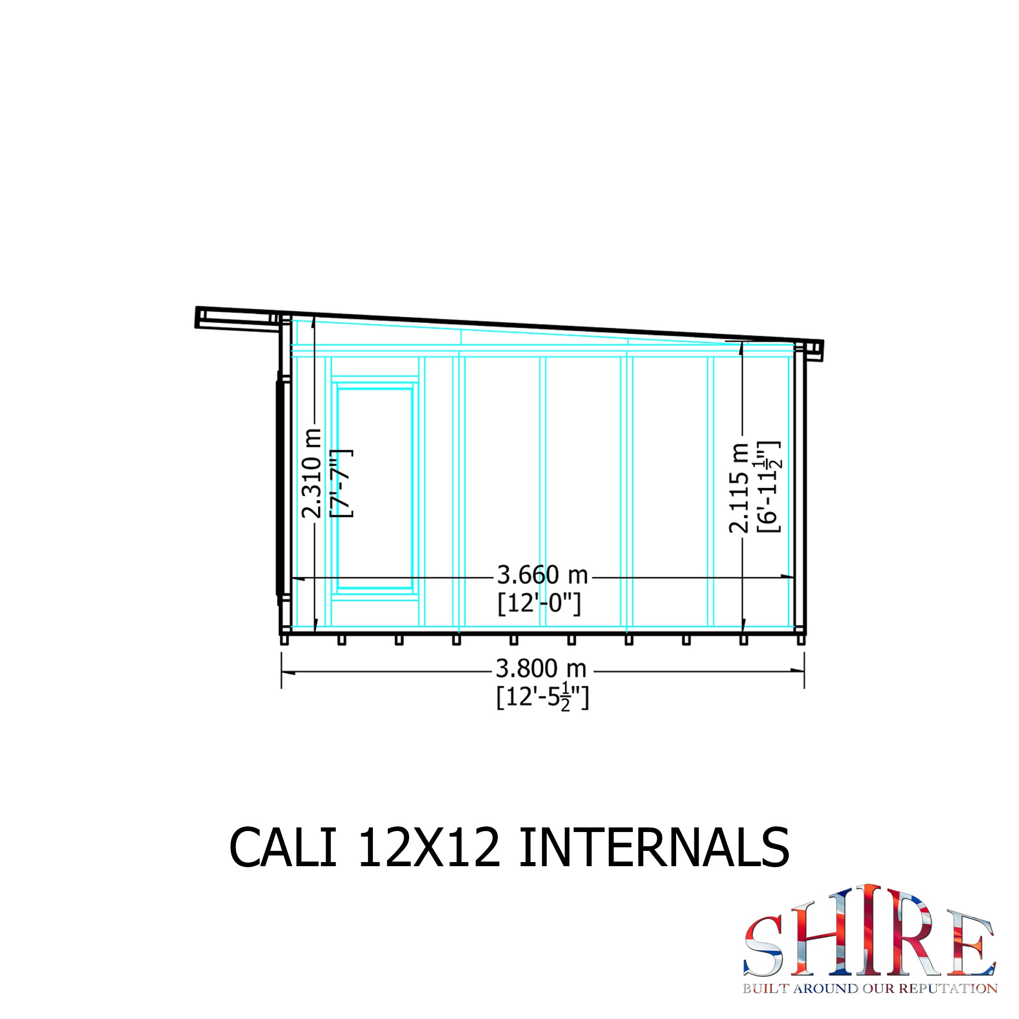 12x12 insulated Garden Studio Office Pent Roof - Best Shed