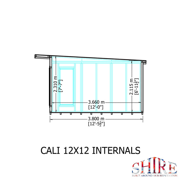 12x12 insulated Garden Studio Office Pent Roof - Best Shed