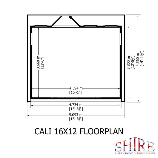 16x12 insulated Garden Studio Office Pent Roof - Best Shed