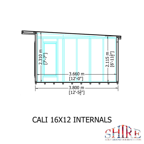 16x12 insulated Garden Studio Office Pent Roof - Best Shed