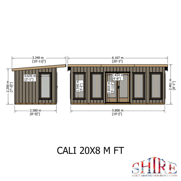 20x8 insulated Garden Studio Office Pent Roof - Best Shed