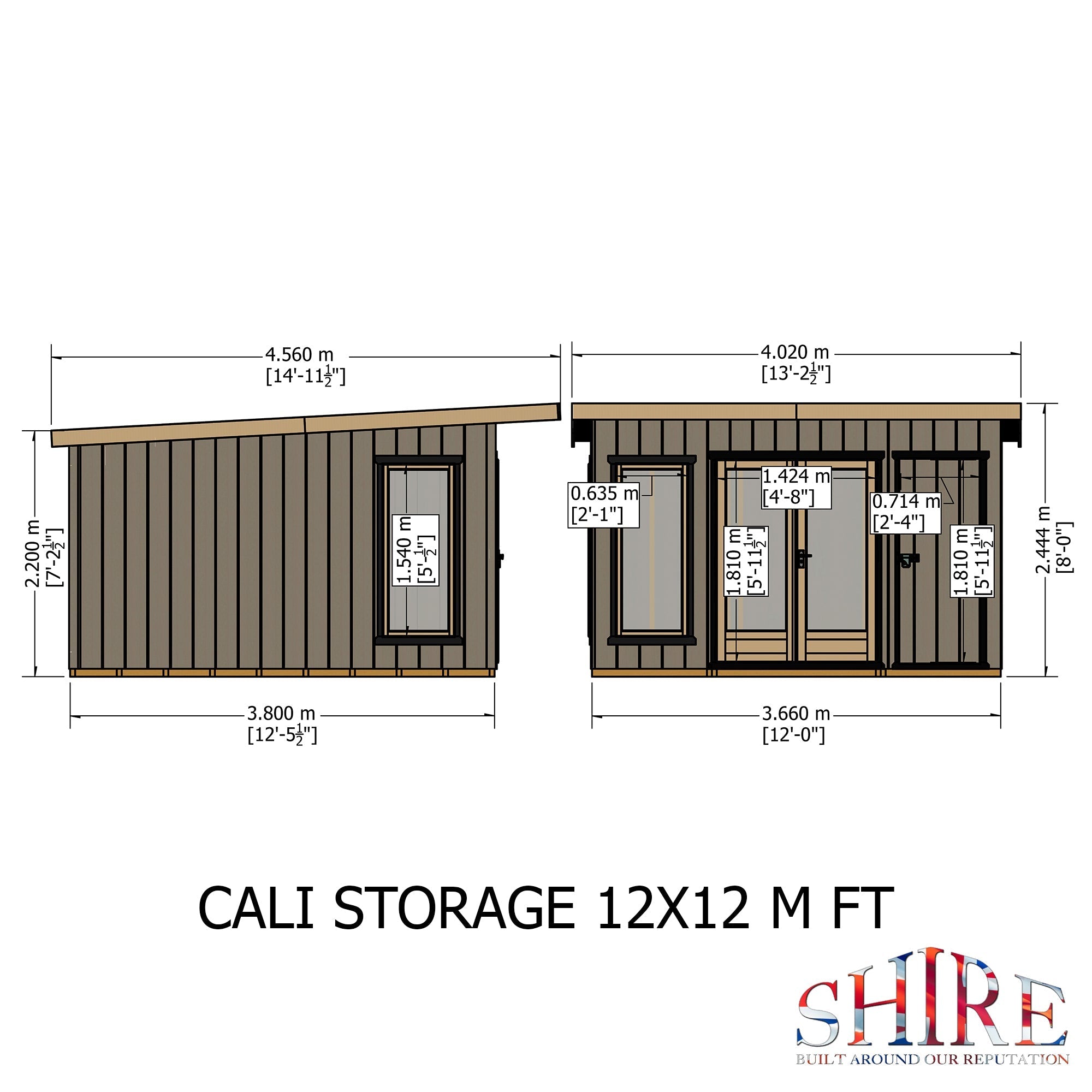 12x12 insulated Garden Studio Office Pent Roof - Best Shed