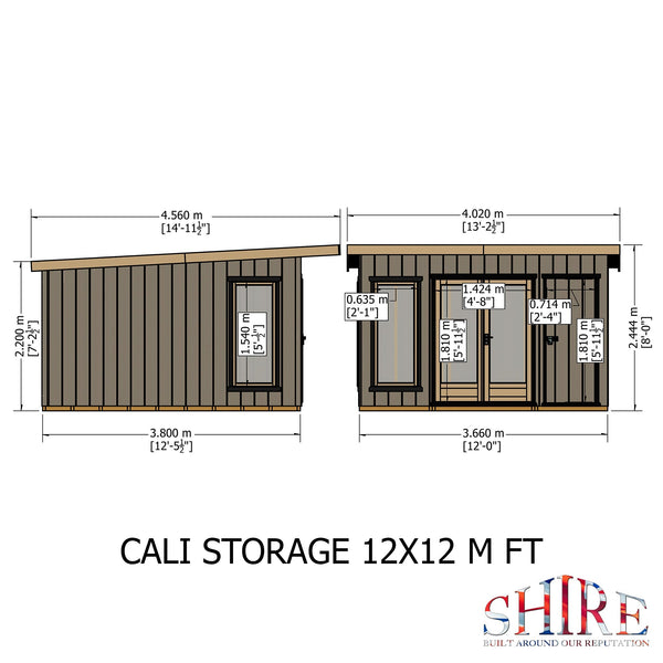 12x12 insulated Garden Studio Office Pent Roof - Best Shed