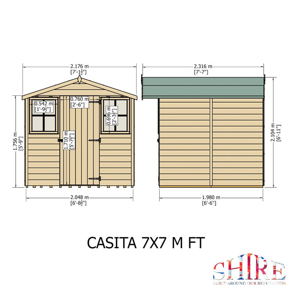 Shire Casita 7x7 12mm interlock Clad wooden Shed - Best Shed