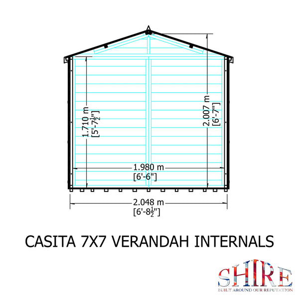 Shire Casita + Verandah 7x9 12mm interlock Clad wooden Shed - Best Shed