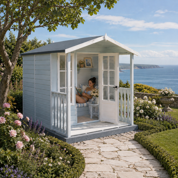 Shire Chatsworth & Verandah 7x7 12mm interlock Clad wooden Summerhouse