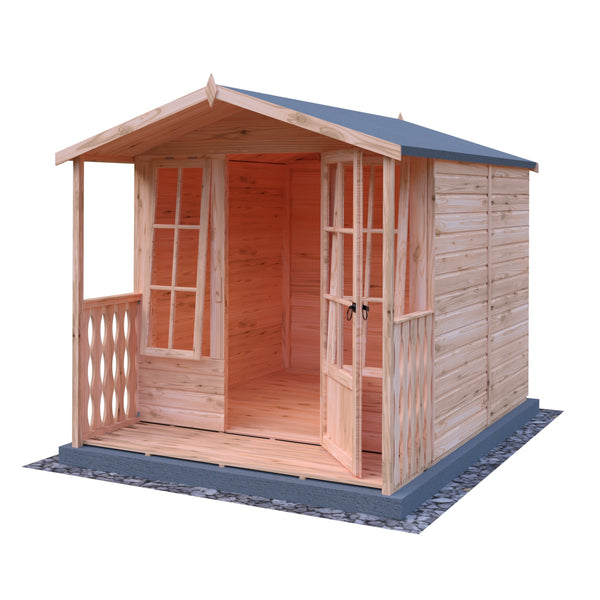 Shire Chatsworth & Verandah 7x7 12mm interlock Clad wooden Summerhouse - Best Shed