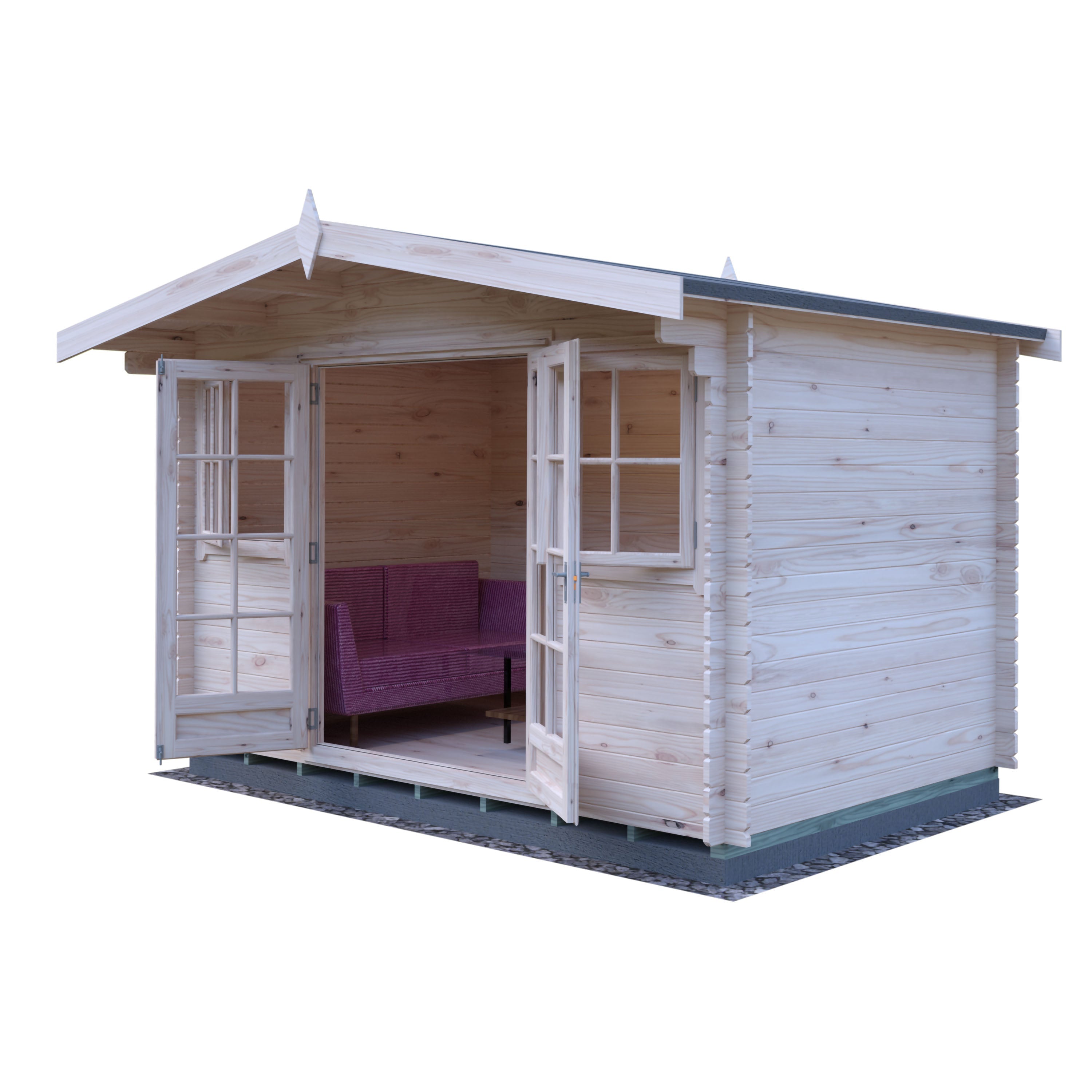 Shire Clipstone 12Gx8 Log Cabin 28mm interlock cladding - Best Shed