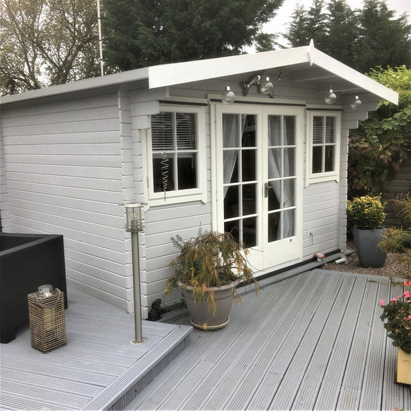 Shire Clipstone 12Gx8 Log Cabin 28mm interlock cladding - Best Shed