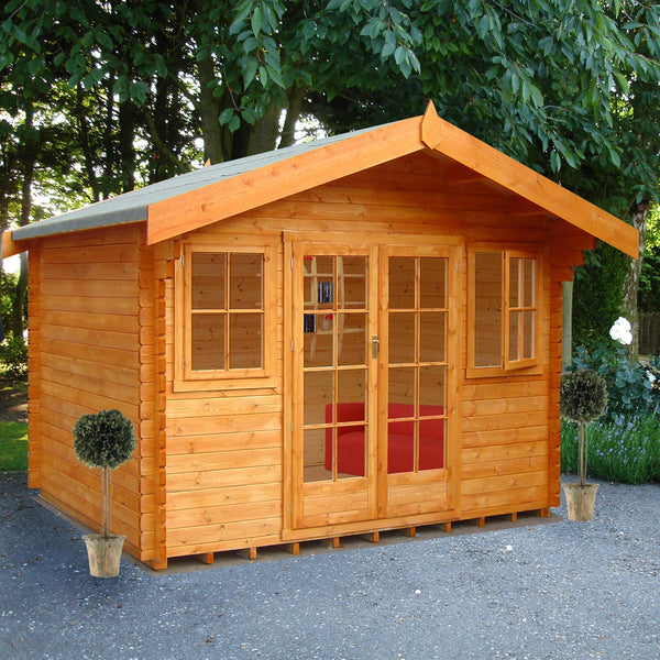 Shire Clipstone 12Gx10 Log Cabin 28mm interlock cladding - Best Shed