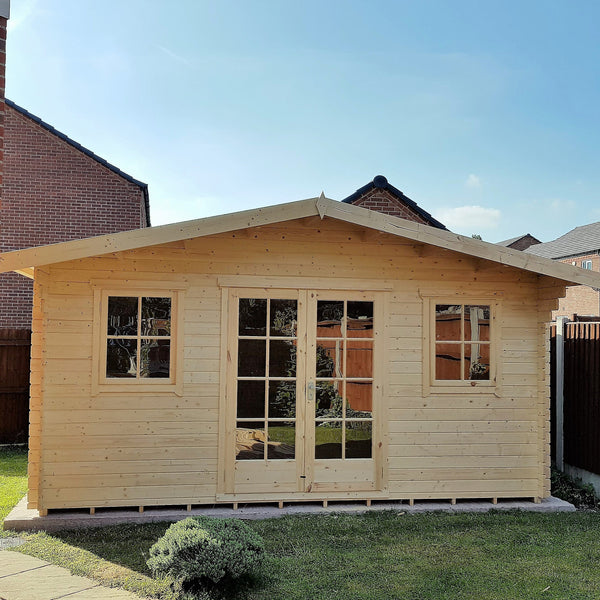 Shire Clipstone 12Gx8 Log Cabin 28mm interlock cladding - Best Shed