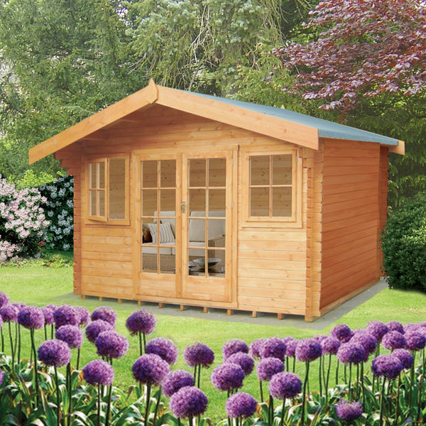 Shire Clipstone 12Gx10 Log Cabin 28mm interlock cladding - Best Shed