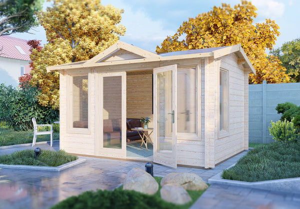 Shire Clockhouse 10Gx12 Log Cabin 44mm thick timber cladding - Best Shed