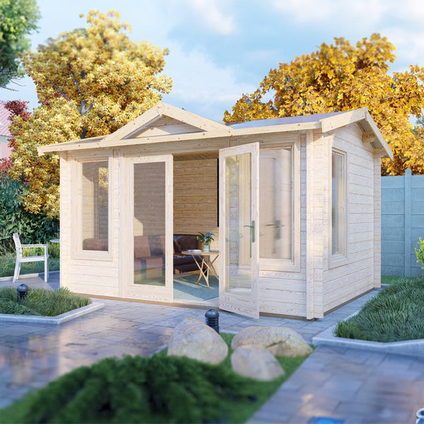 Shire Clockhouse 10Gx12 Log Cabin 44mm thick timber cladding - Best Shed