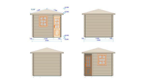 Shire 8x8 Colombo Corner log cabin 44mm Cladding - Best Shed
