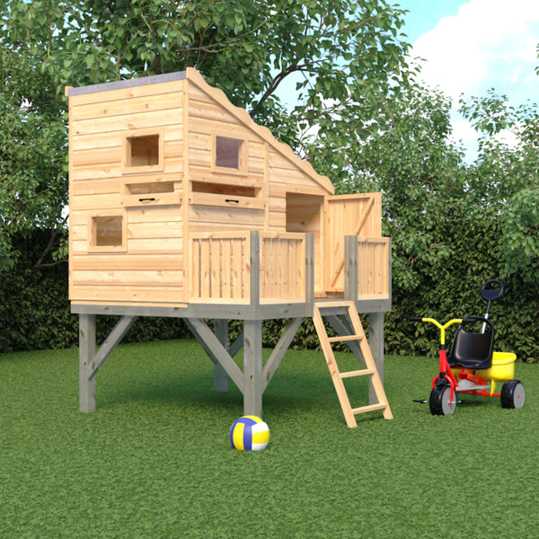 Shire Command Post on Platform 6x4 Childrens Playhouse with 12mm Shiplap cladding
