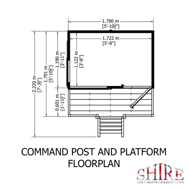 Shire Command Post on Platform 6x4 Childrens Playhouse with 12mm Shiplap cladding - Best Shed