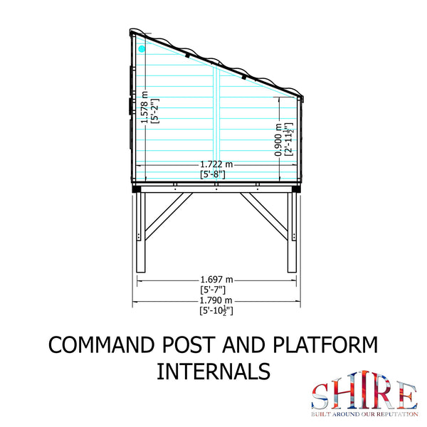 Shire Command Post on Platform 6x4 Childrens Playhouse with 12mm Shiplap cladding - Best Shed