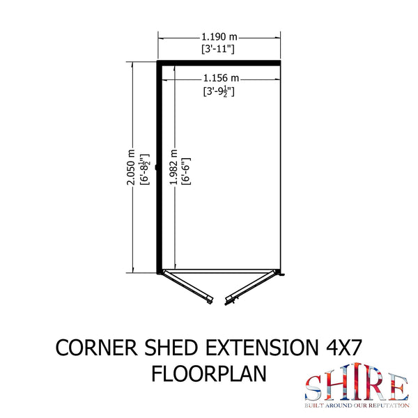 Shire Hampton with Side Shed 7x11 Corner Summerhouse 12mm Interlock Cladding - Best Shed
