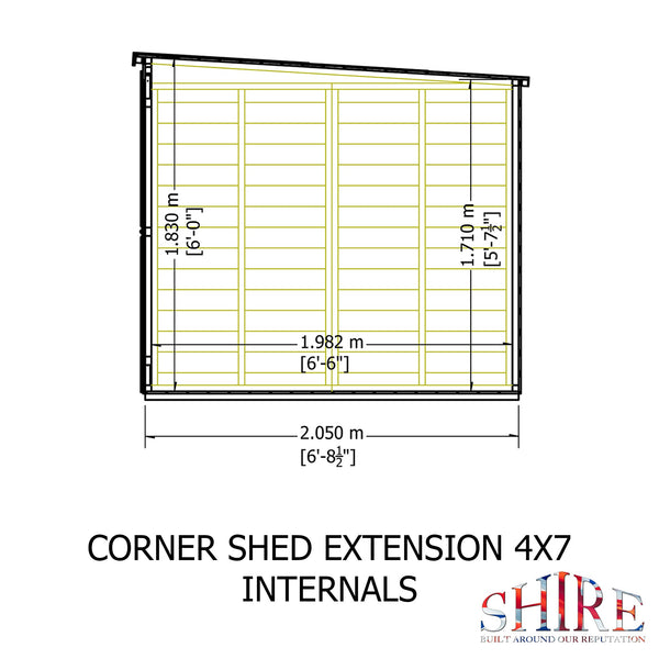 Shire Barclay With Side Shed 7x11 Corner Summerhouse 12mm Interlock Cladding - Best Shed