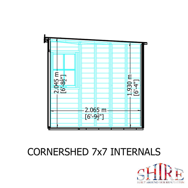 Shire Corner Shed 7x7 pressure treated 12mm interlock  Clad wooden Shed - Best Shed