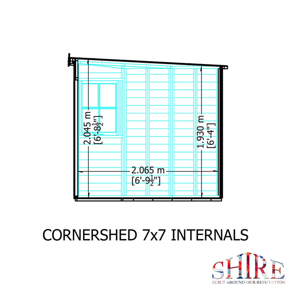 Shire Corner Shed 7x7 12mm interlock Clad wooden Shed - Best Shed