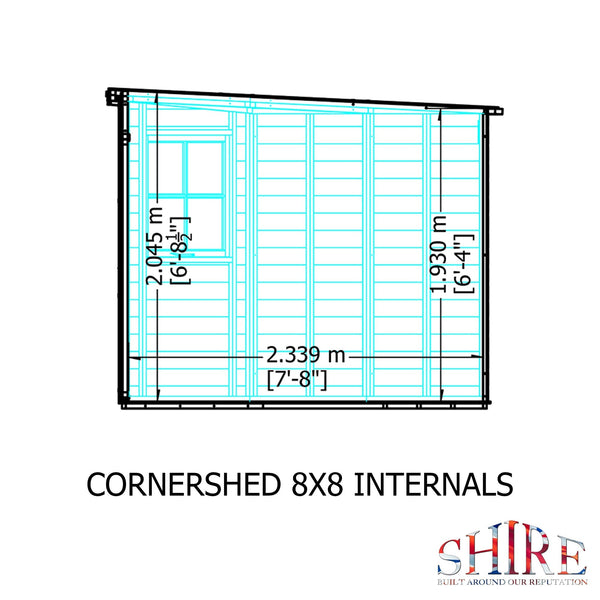 Shire Corner Shed 8x8 12mm interlock Clad wooden Shed - Best Shed