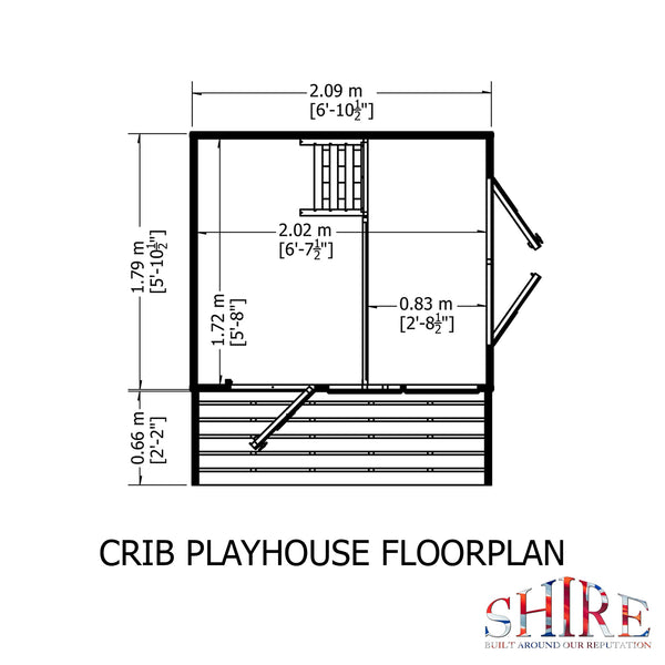 Crib 7x6 Shiplap Children's Playhouse