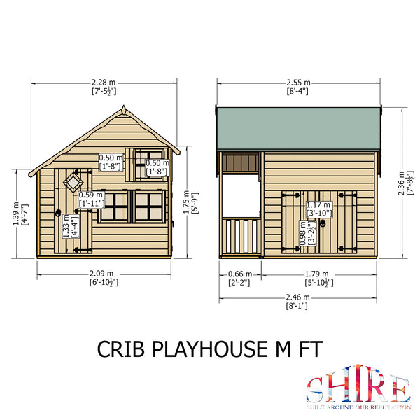 Crib 7x6 Shiplap Children's Playhouse