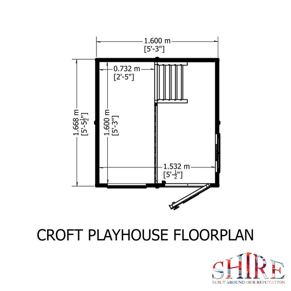 Shire Croft 5x5 Childrens Playhouse with 12mm Shiplap cladding - Best Shed