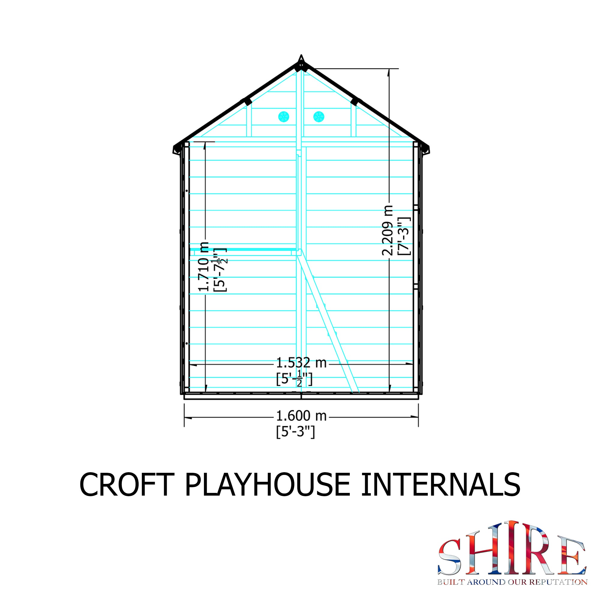 Shire Croft 5x5 Childrens Playhouse with 12mm Shiplap cladding - Best Shed
