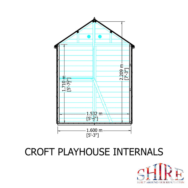 Shire Croft 5x5 Childrens Playhouse with 12mm Shiplap cladding - Best Shed