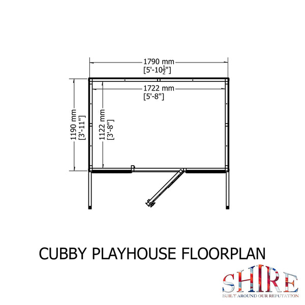 Shire Cubby 6x4 Childrens Playhouse with 12mm Shiplap cladding - Best Shed