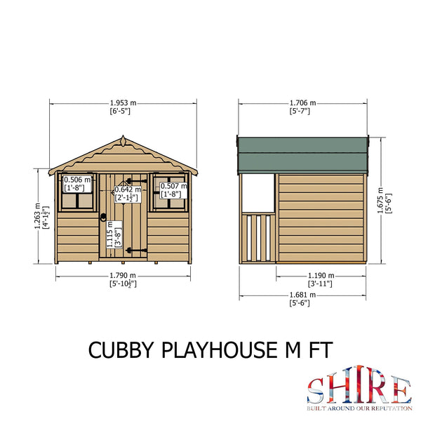 Shire Cubby 6x4 Childrens Playhouse with 12mm Shiplap cladding - Best Shed