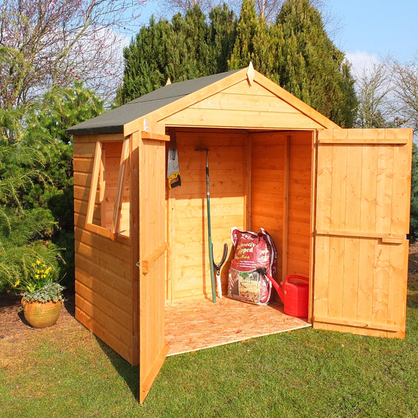 Shire Bute Shiplap Apex Double Door 4x6 12mm interlock Clad wooden Shed