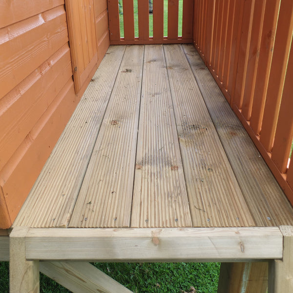 Shire Stork on platform with Slide 6x4 Childrens Playhouse with 12mm Shiplap interlocking cladding