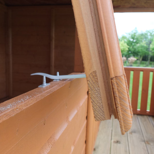 Shire Stork on platform with Slide 6x4 Childrens Playhouse with 12mm Shiplap interlocking cladding