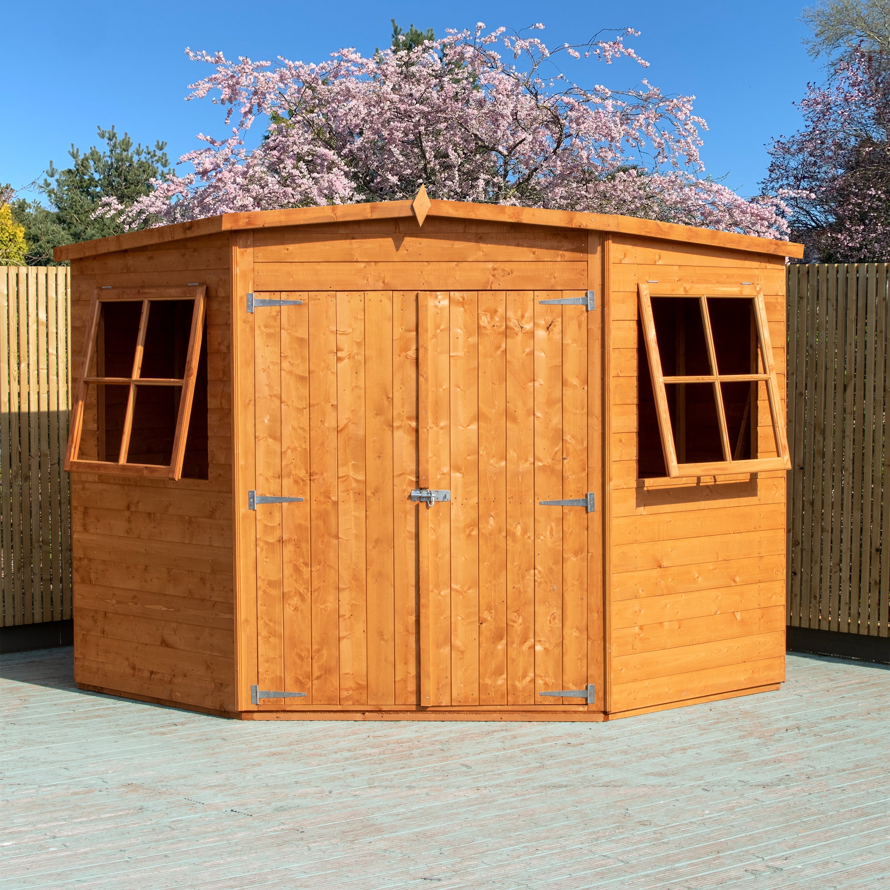 Shire Corner Shed 7x7 12mm interlock Clad wooden Shed - Best Shed