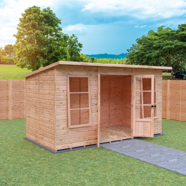 Shire 12x6 Dahlia Pent Summerhouse 12mm Shiplap interlock cladding