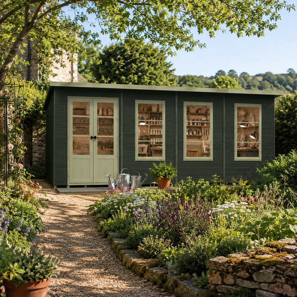 Shire 16x6 Dahlia Pent Summerhouse 12mm Shiplap interlock cladding