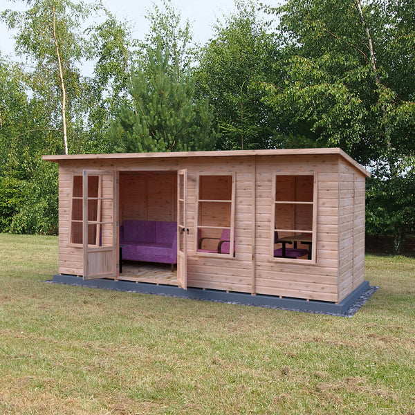 Shire 16x6 Dahlia Pent Summerhouse 12mm Shiplap interlock cladding