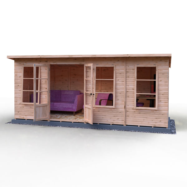 Shire 16x6 Dahlia Pent Summerhouse 12mm Shiplap interlock cladding