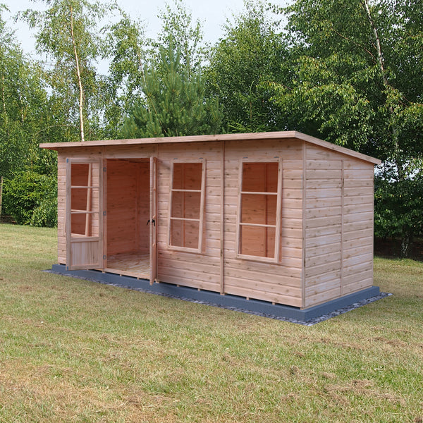 Shire 16x6 Dahlia Pent Summerhouse 12mm Shiplap interlock cladding