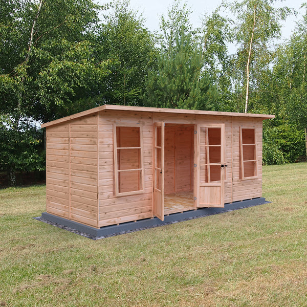 Shire 16x6 Dahlia Pent Summerhouse 12mm Shiplap interlock cladding
