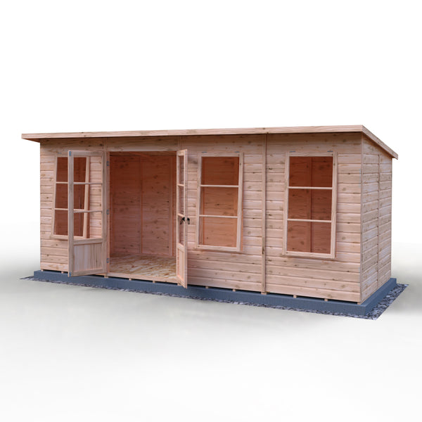Shire 16x6 Dahlia Pent Summerhouse 12mm Shiplap interlock cladding