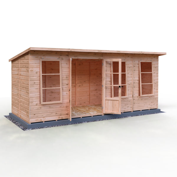 Shire 16x6 Dahlia Pent Summerhouse 12mm Shiplap interlock cladding