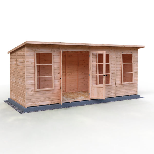 Shire 16x6 Dahlia Pent Summerhouse 12mm Shiplap interlock cladding