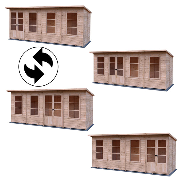 Shire 16x6 Dahlia Pent Summerhouse 12mm Shiplap interlock cladding